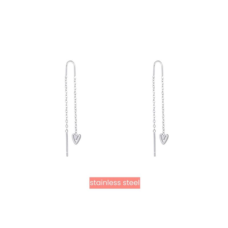 Oorbel Go Trough Heart - Silver