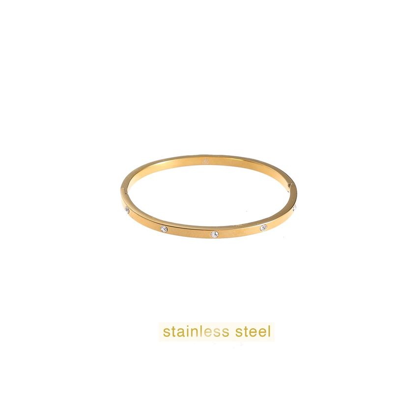 Crystal Stone Bangle Gold