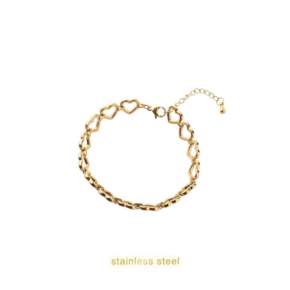 Linked Hearts Bracelet Gold