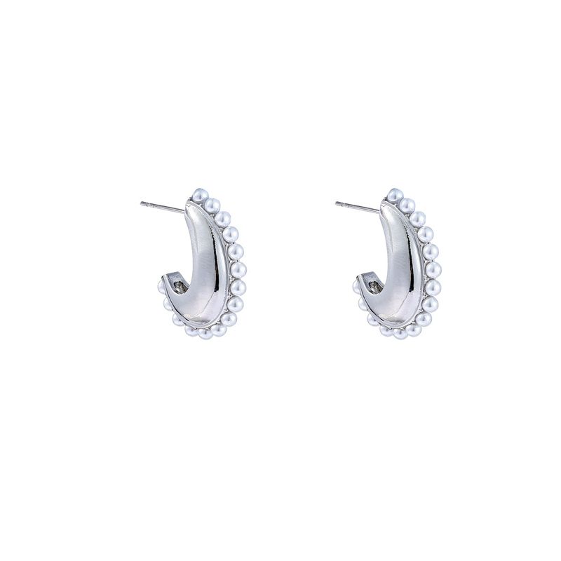 Oorbel Pearly Drop Silver