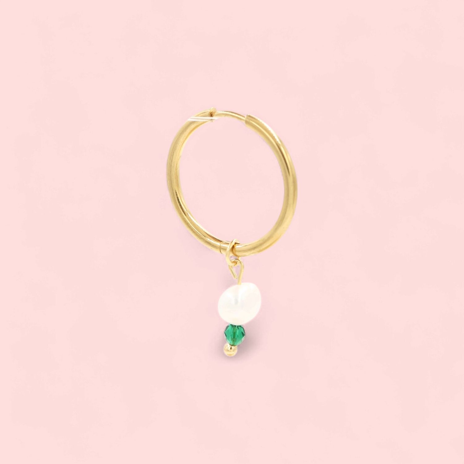 Pearl Facet Oorbel Groen