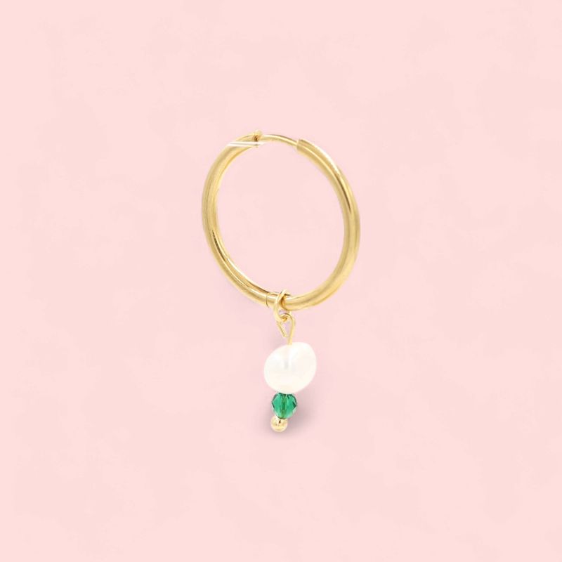Pearl Facet Oorbel Groen
