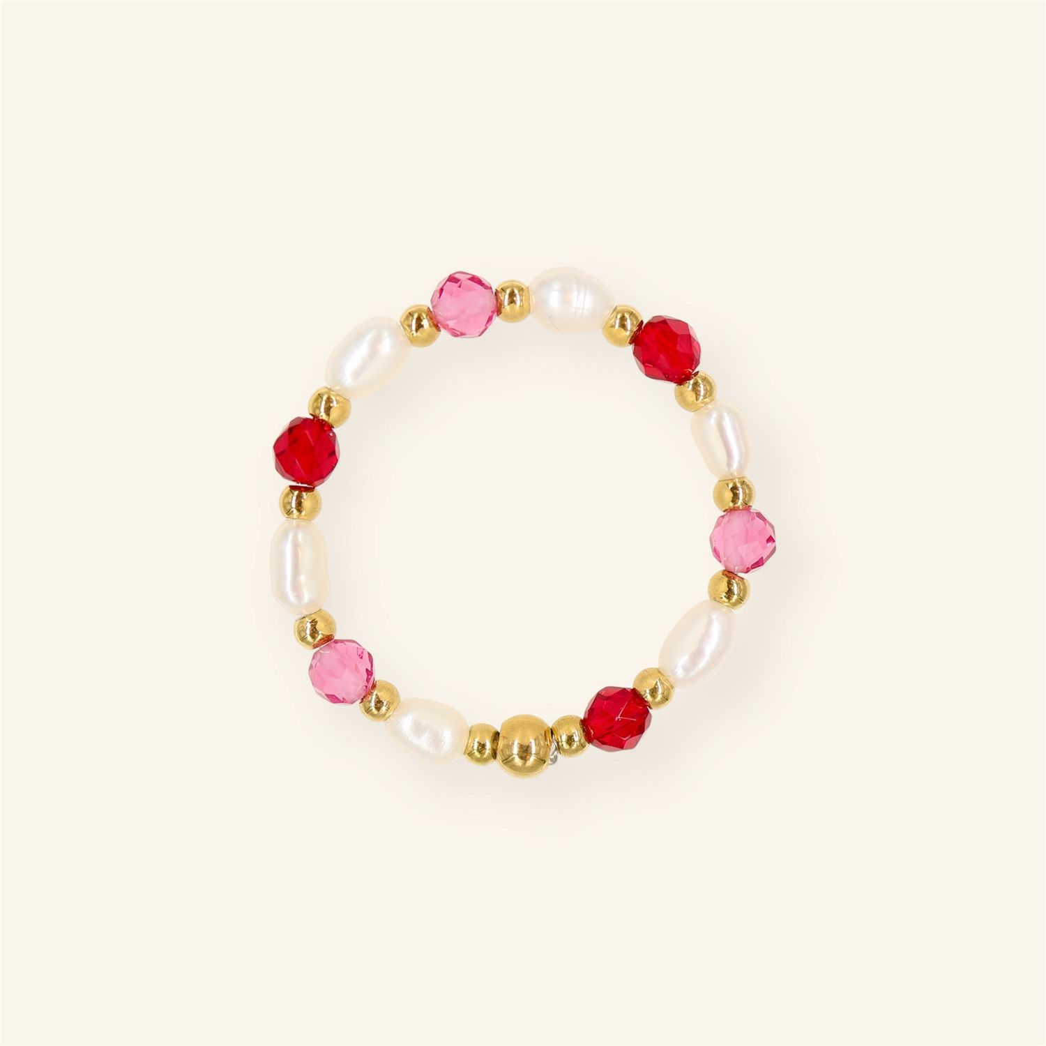 Pearl Facet Ring - Pink