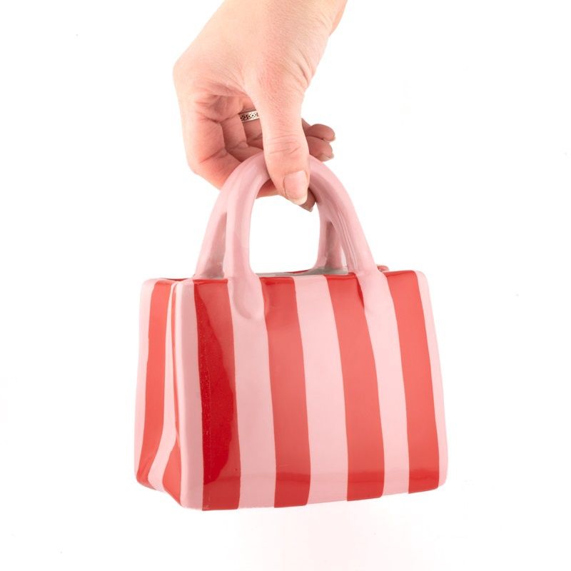 Vaas Tas gestreept - Roze