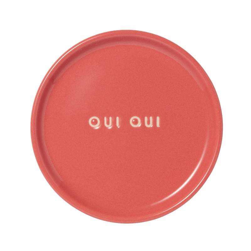 Petit Four Plate Ceramic OUI OUI! - Coral
