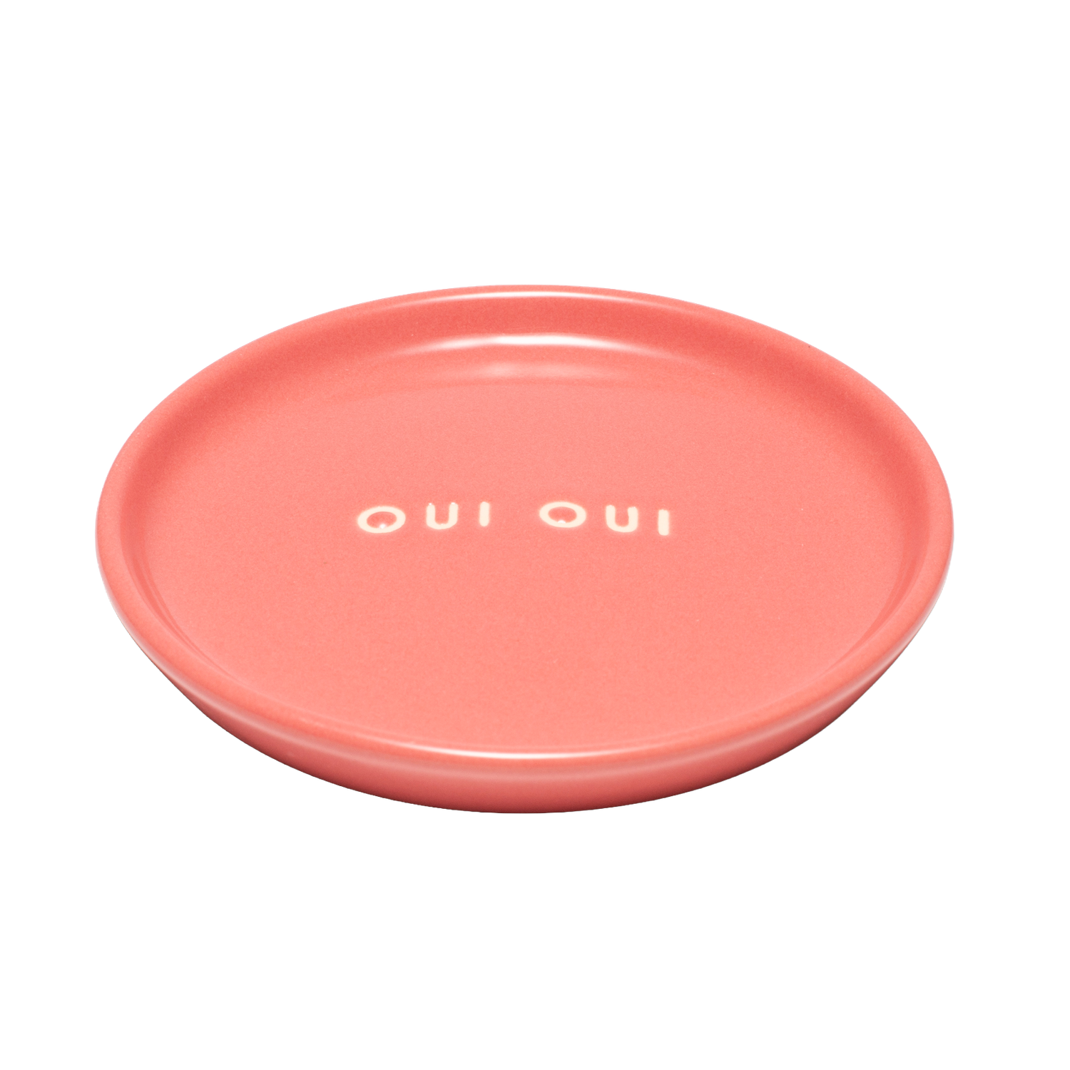 Petit Four Plate Ceramic OUI OUI! - Coral