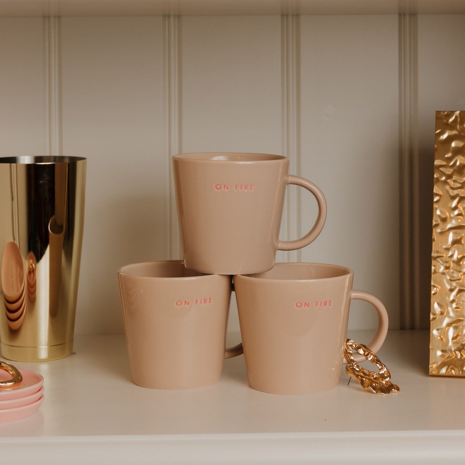 Tea Cup Ceramic ON FIRE - Beige 350ml