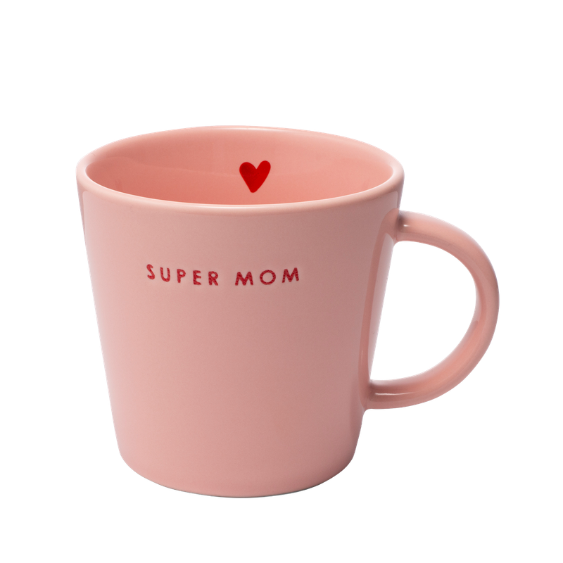 Tea Cup Ceramic SUPER MOM - Pink 350ml