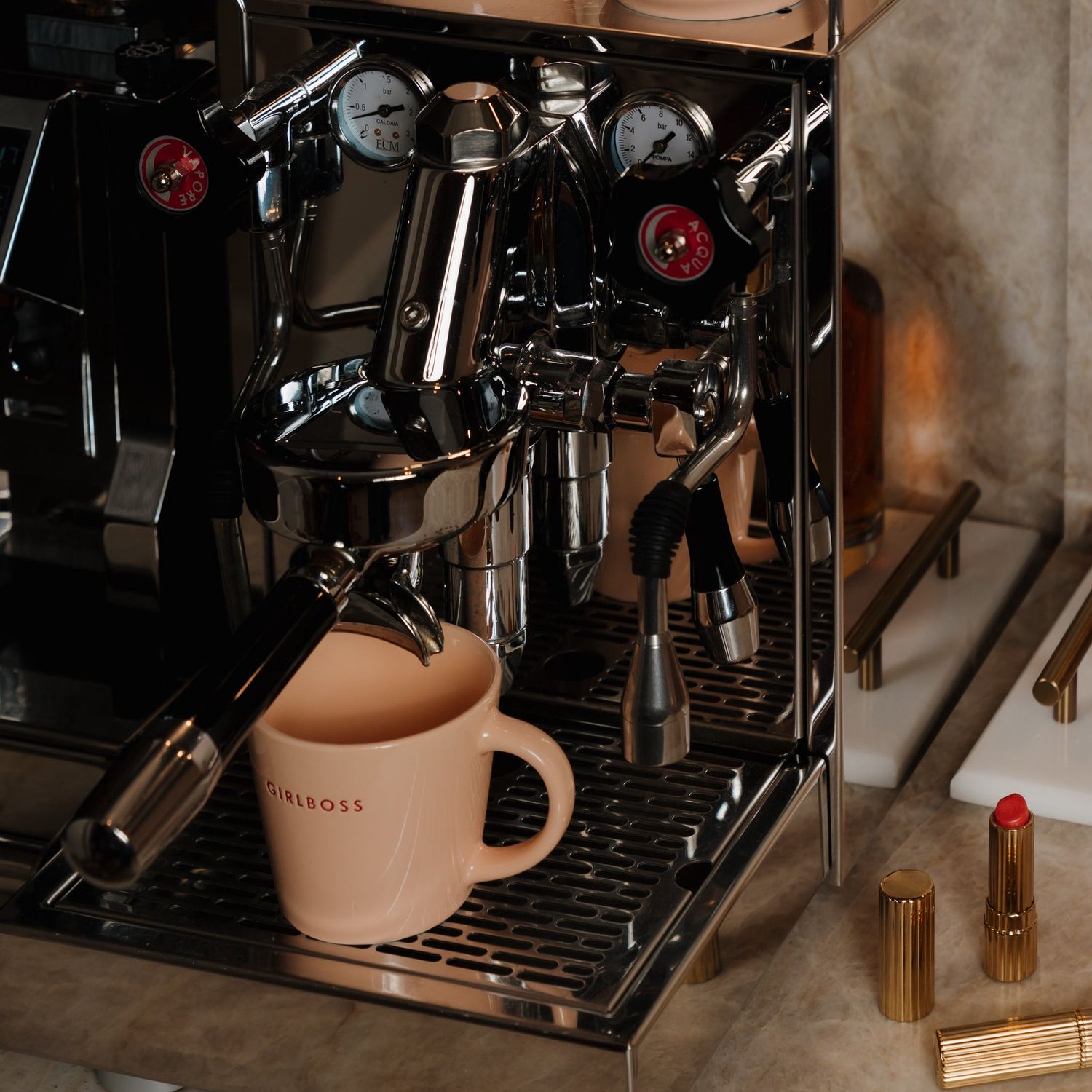 Cappuccino Cup Ceramic GIRLBOSS - Salmon