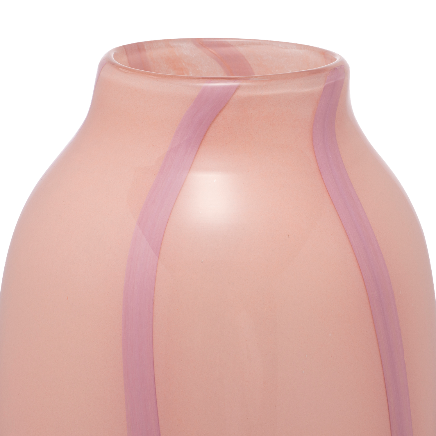 Vase Glass Stripes Pink