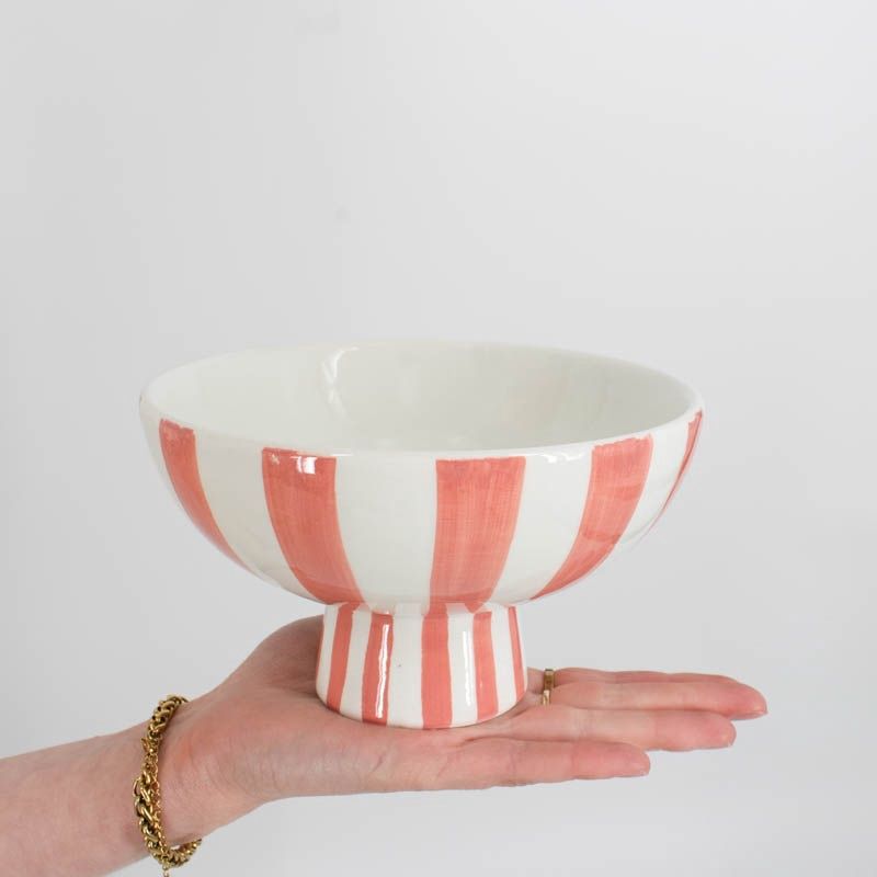 Aardewerk Plateau Stripe Peach