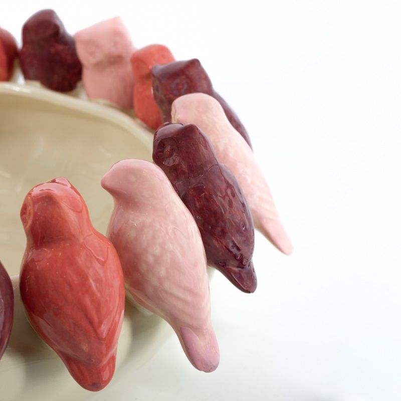 Vaas Aardewerk Birds Pink