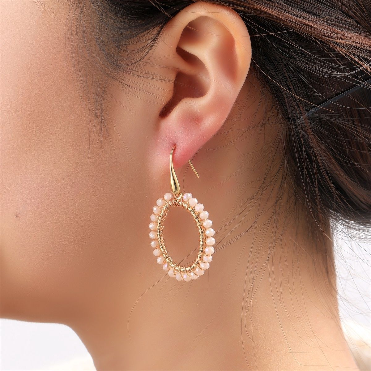 Oval Dangle - Porcelain