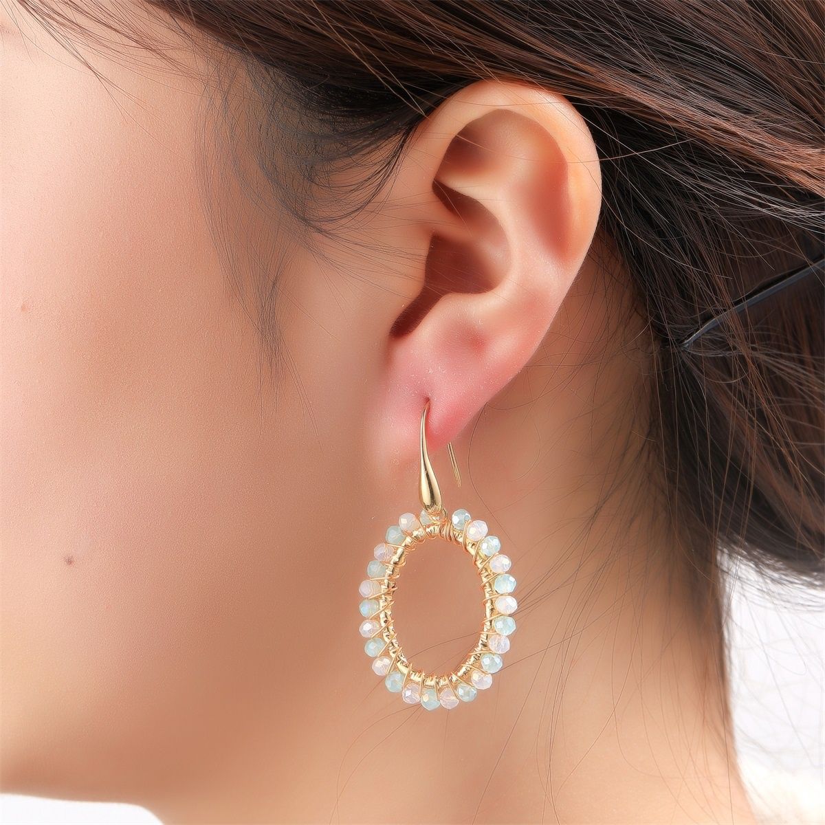 Oval Dangle - Blue Sky