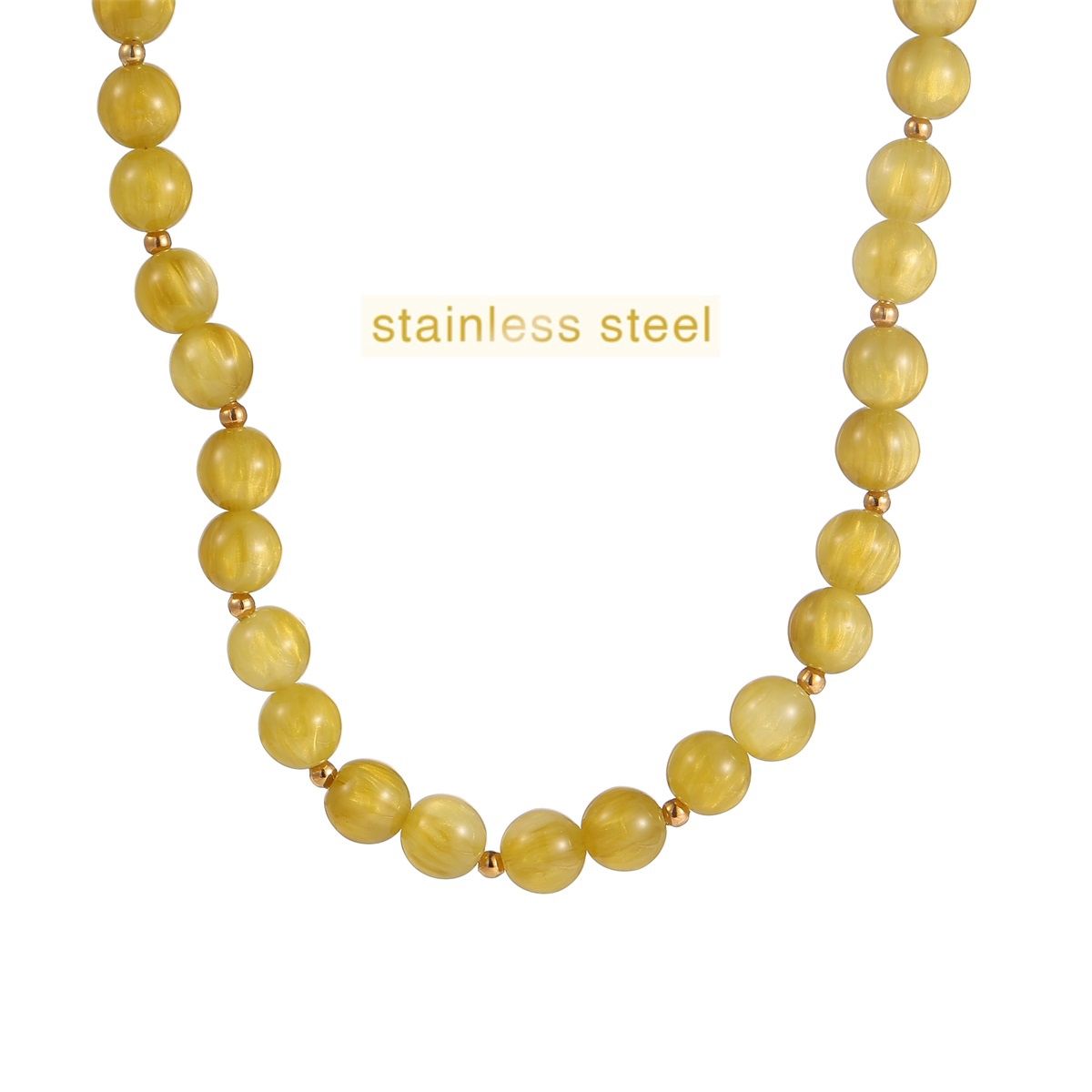 Glamour Stones Necklace - Gold / Olive