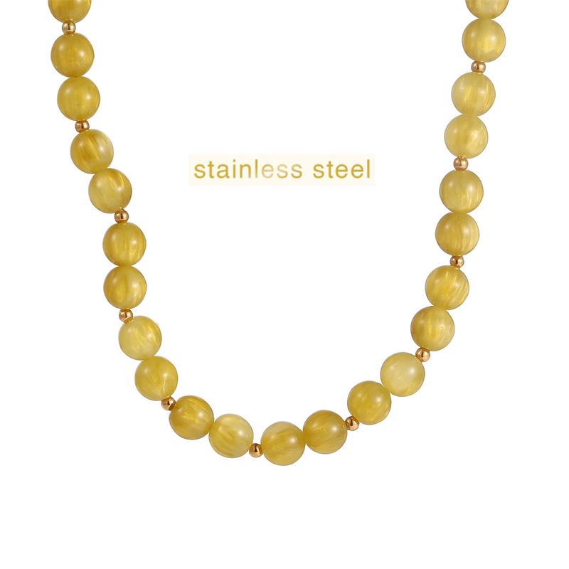 Glamour Stones Necklace - Gold / Olive