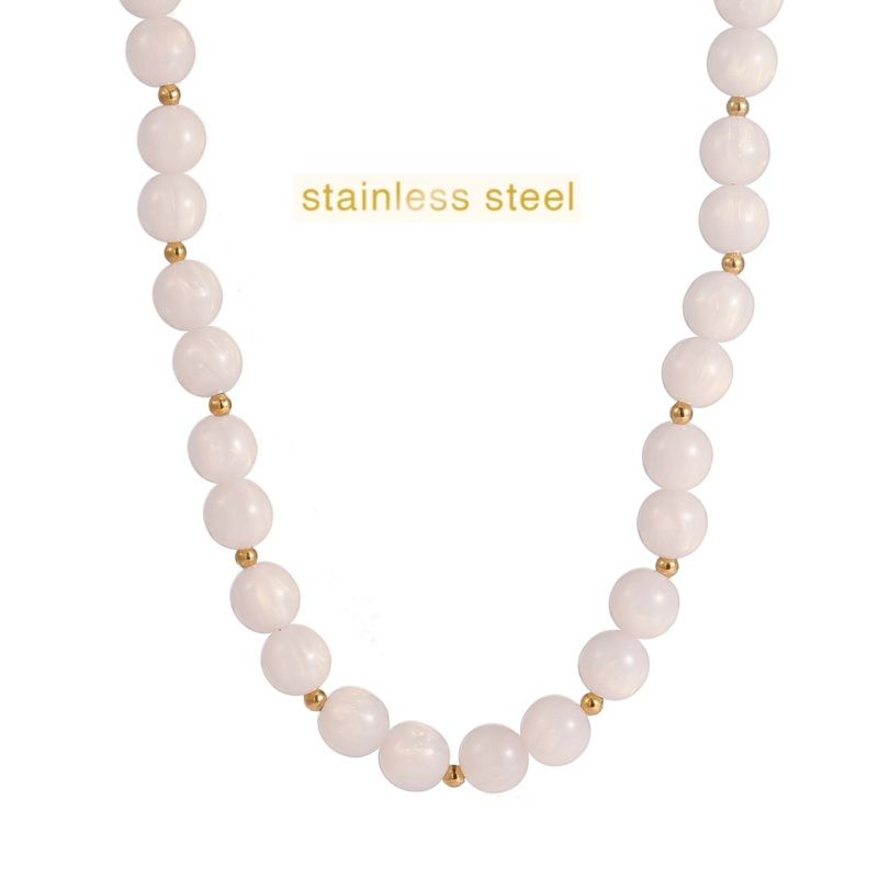 Glamour Stones Necklace - Pearl / Off White