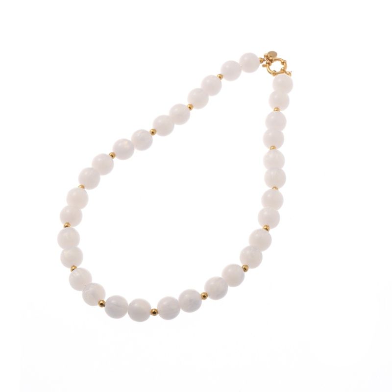Glamour Stones Necklace - Pearl / Off White