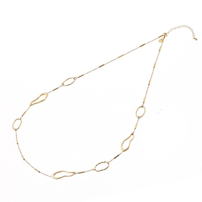 Long Oister Link Necklace - Gold