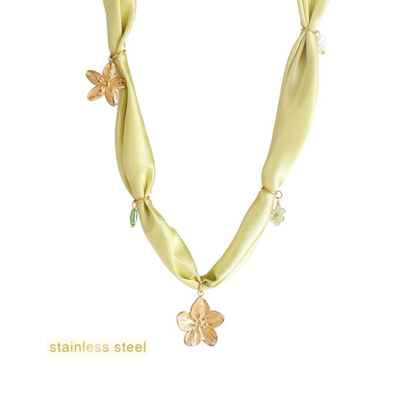 Satin Necklace - Green / Gold