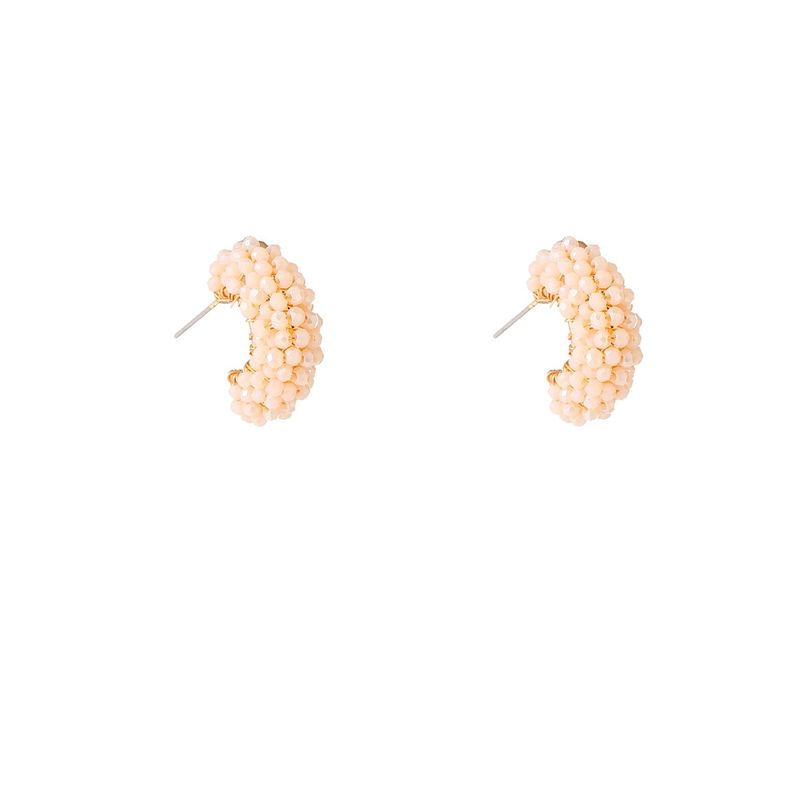 Beaded Small Hoop - Porcelain