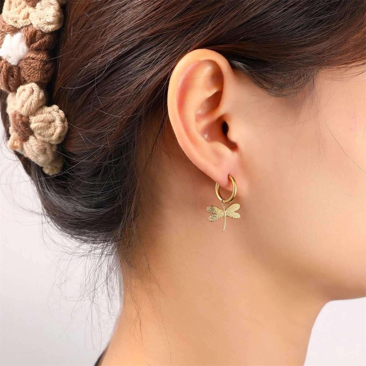 Dragonfly Hoop - Gold