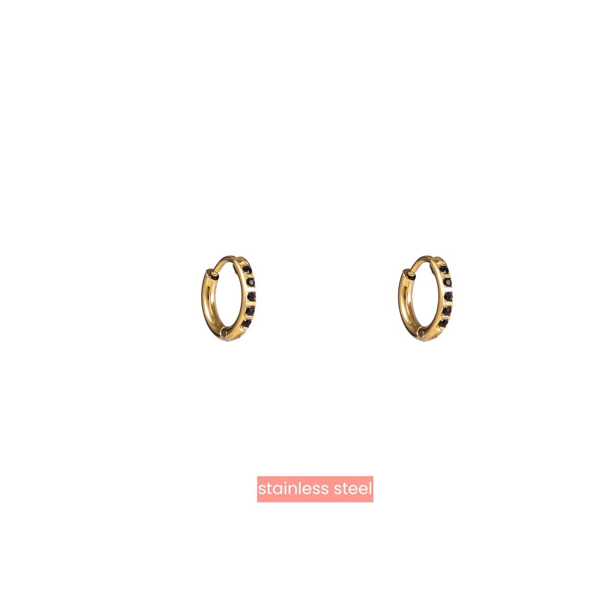 Sparkle Hoop 10mm - Gold / Black