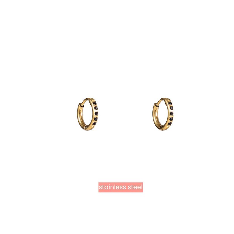 Sparkle Hoop 10mm - Gold / Black