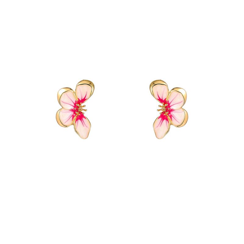 Half Flower Stud - Fuchsia