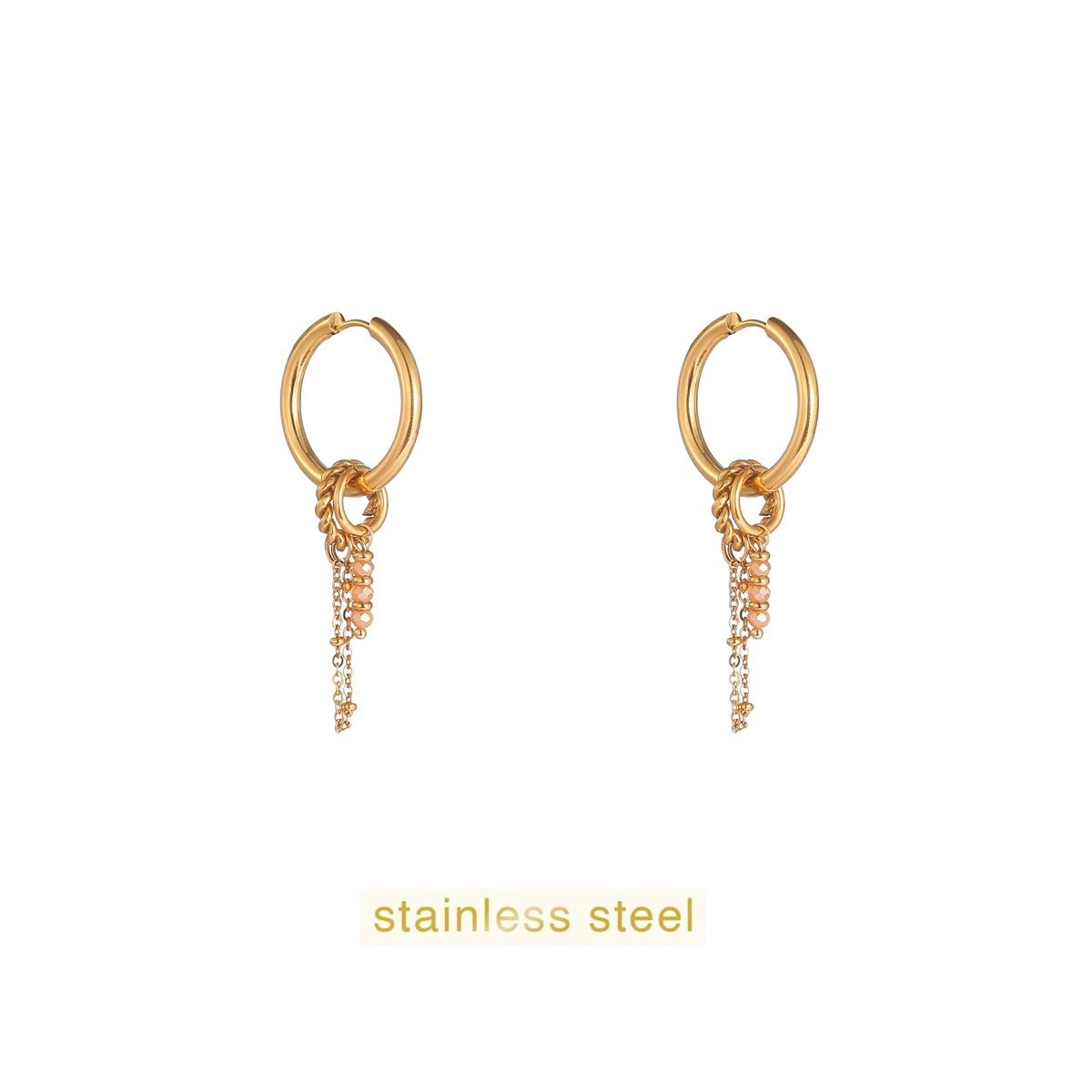 Stones + Big Hoop -  Gold / Orange