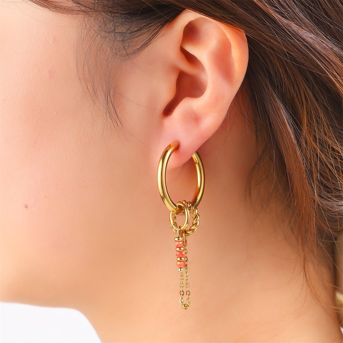 Striped Heart Festival Hoop - Gold