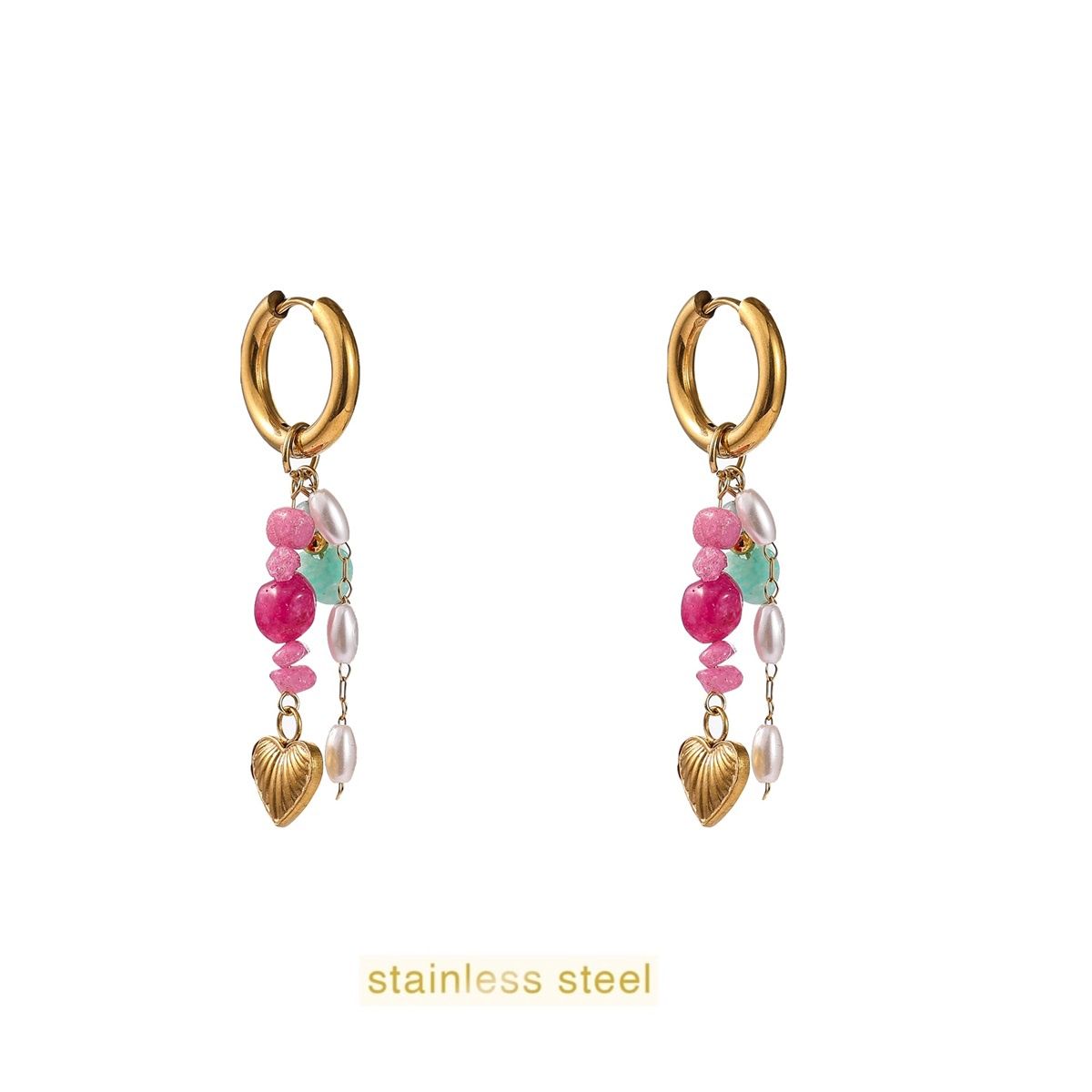 Striped Heart Festival Hoop - Gold