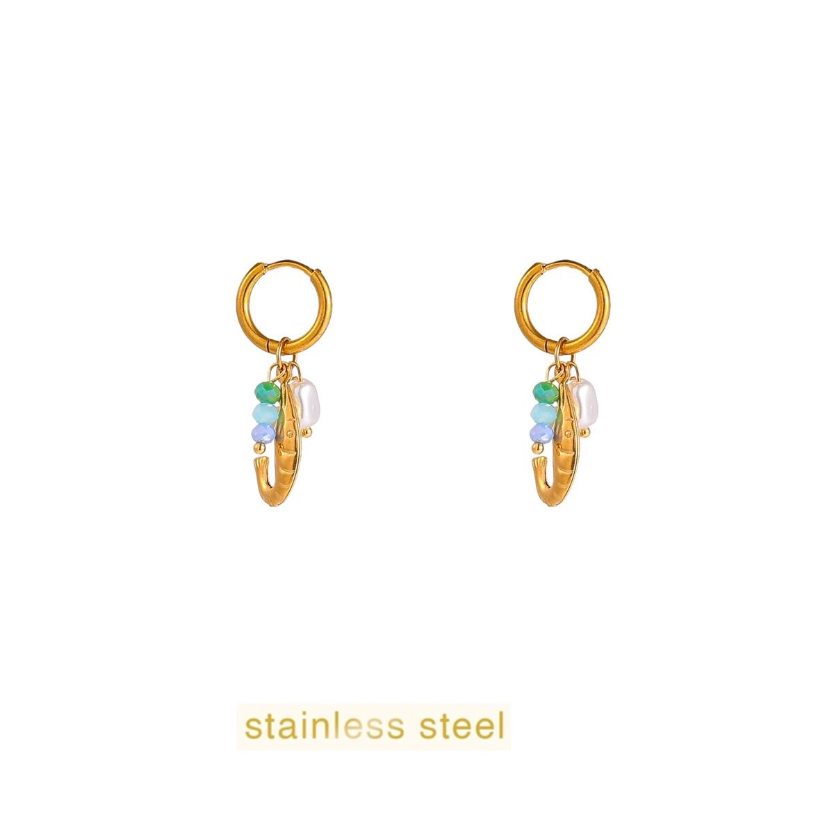 Summer Shrimp Hoop - Gold