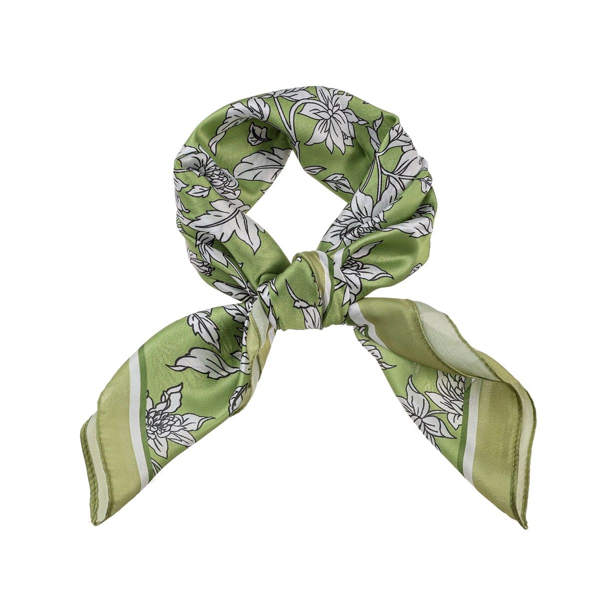 Classic Flowers Scarf - Olive