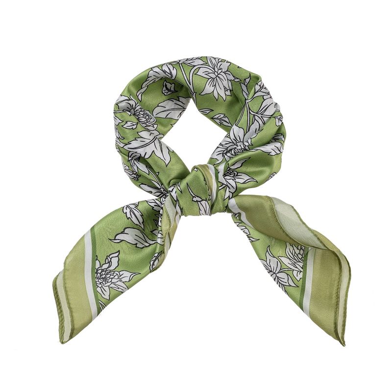 Classic Flowers Scarf - Olive