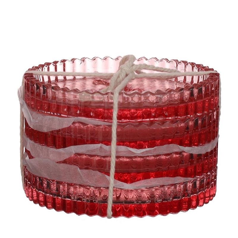 Glazen Onderzetters - Roze 4st