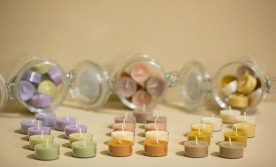 Weckpot 20 Theelichtjes - Lila / Groen