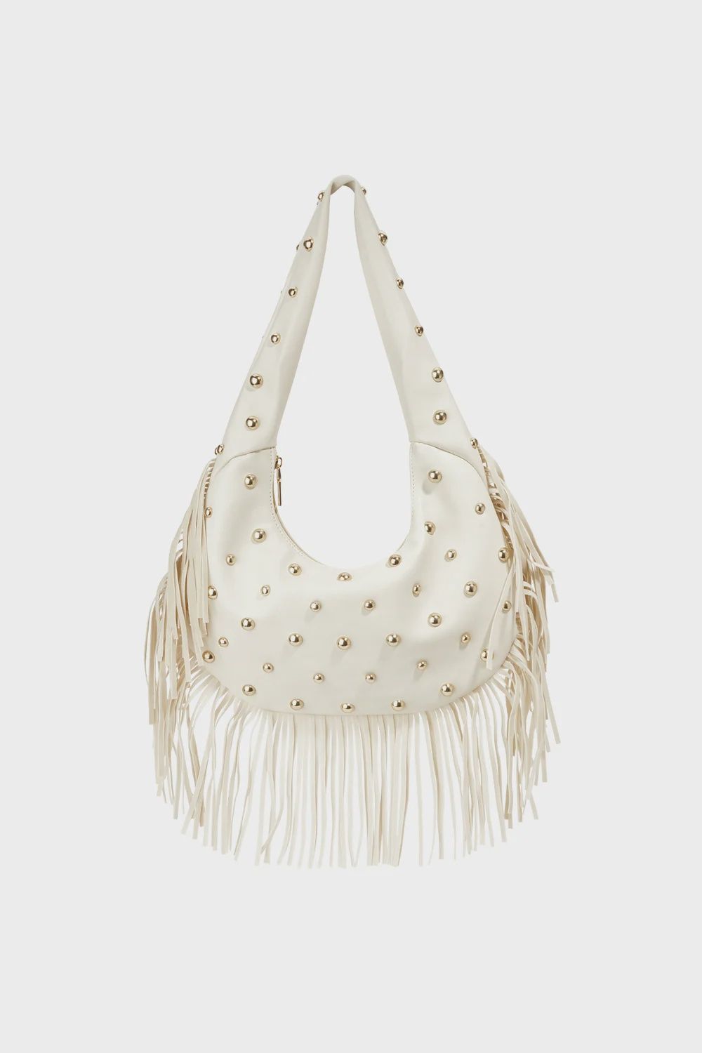 Studded Hand Bag - Creme