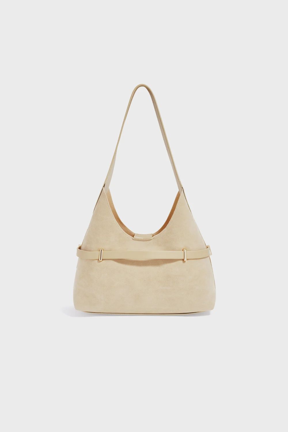 Suede Schoudertas - Beige