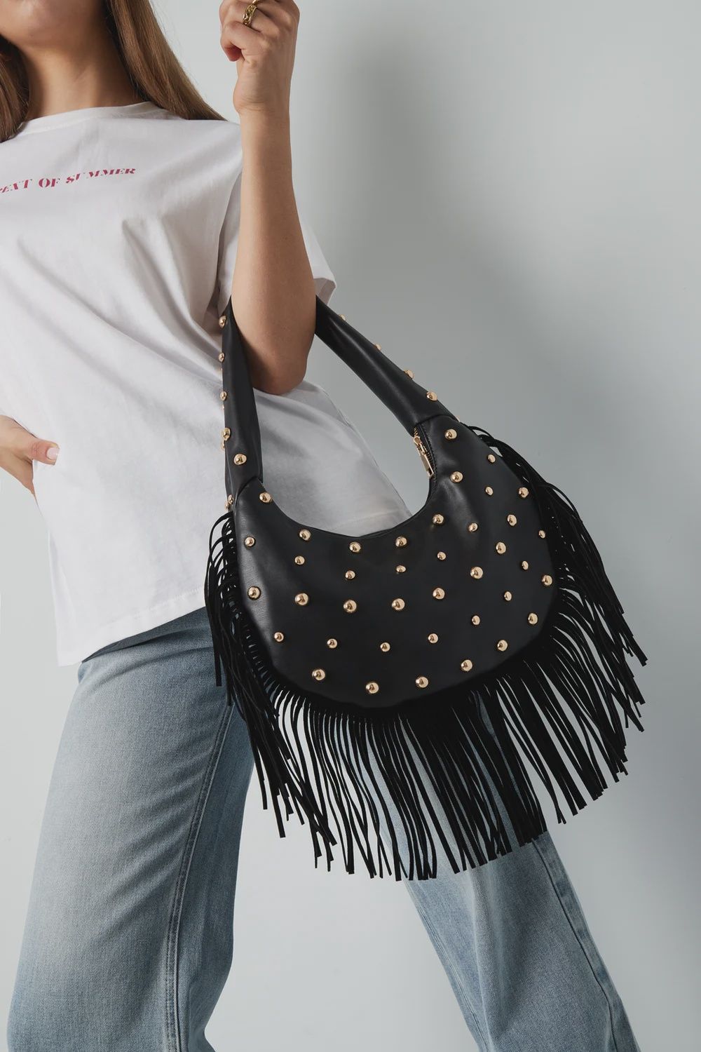Studded Handbag - Black