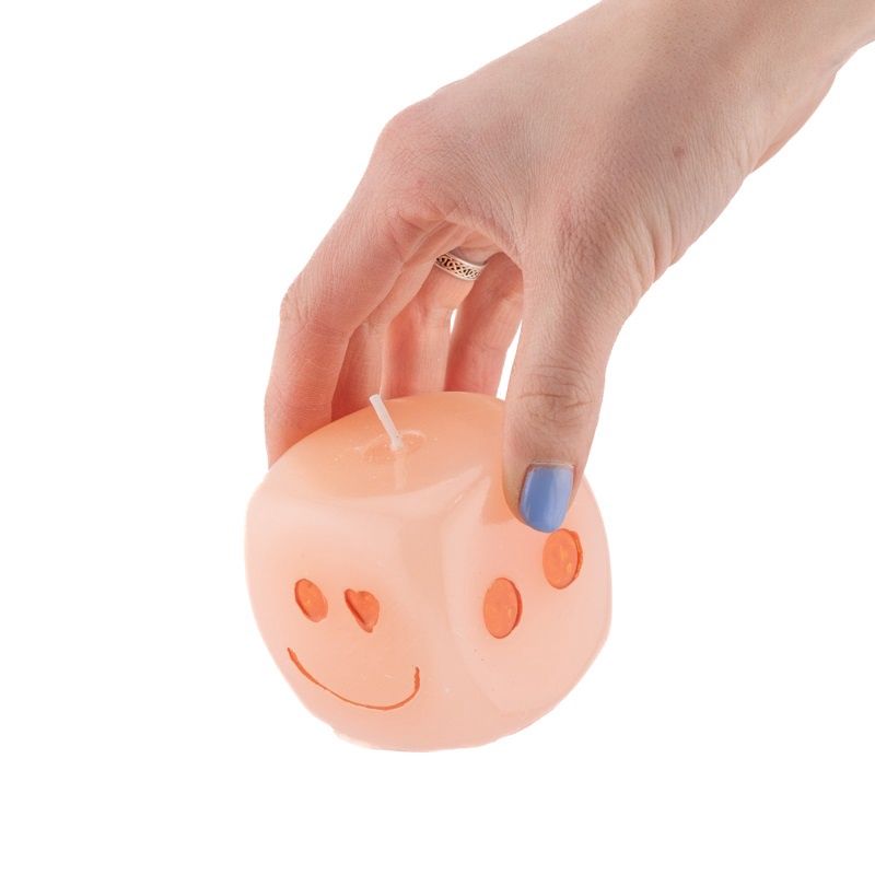 Kaars Smiling Dices - Pink