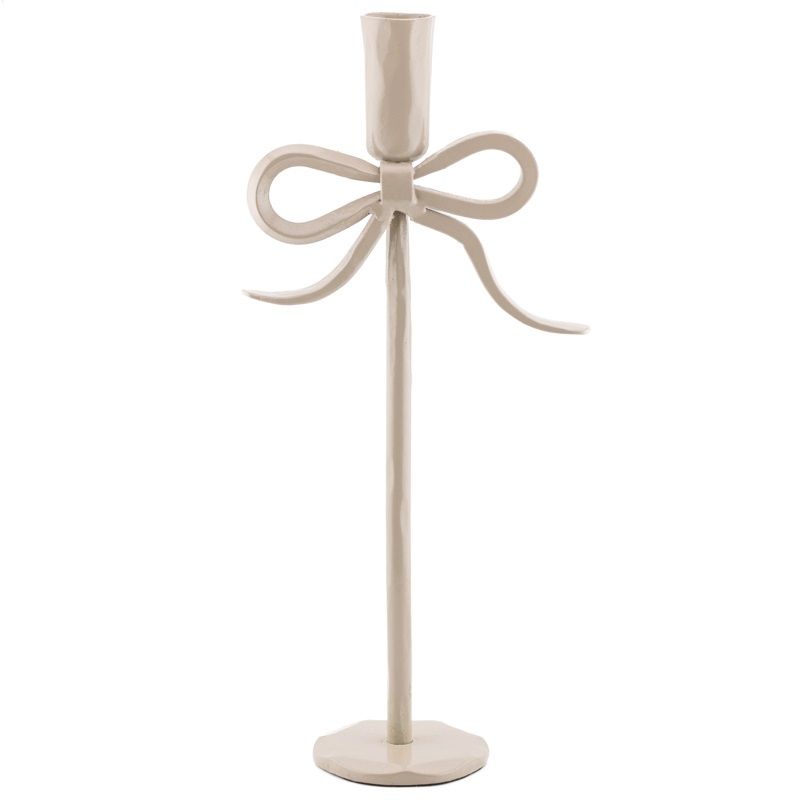 Kandelaar Bow / Strik 30cm - Beige