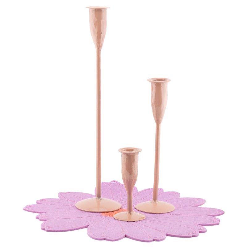 Kandelaar 30cm - Roze