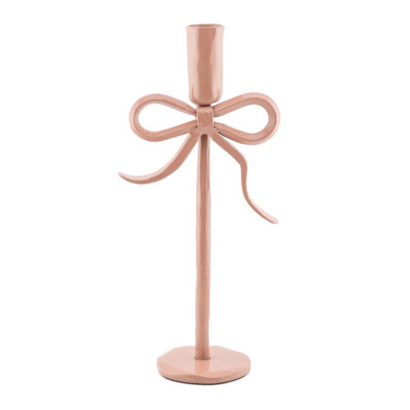Kandelaar Bow / Strik 25cm - Roze