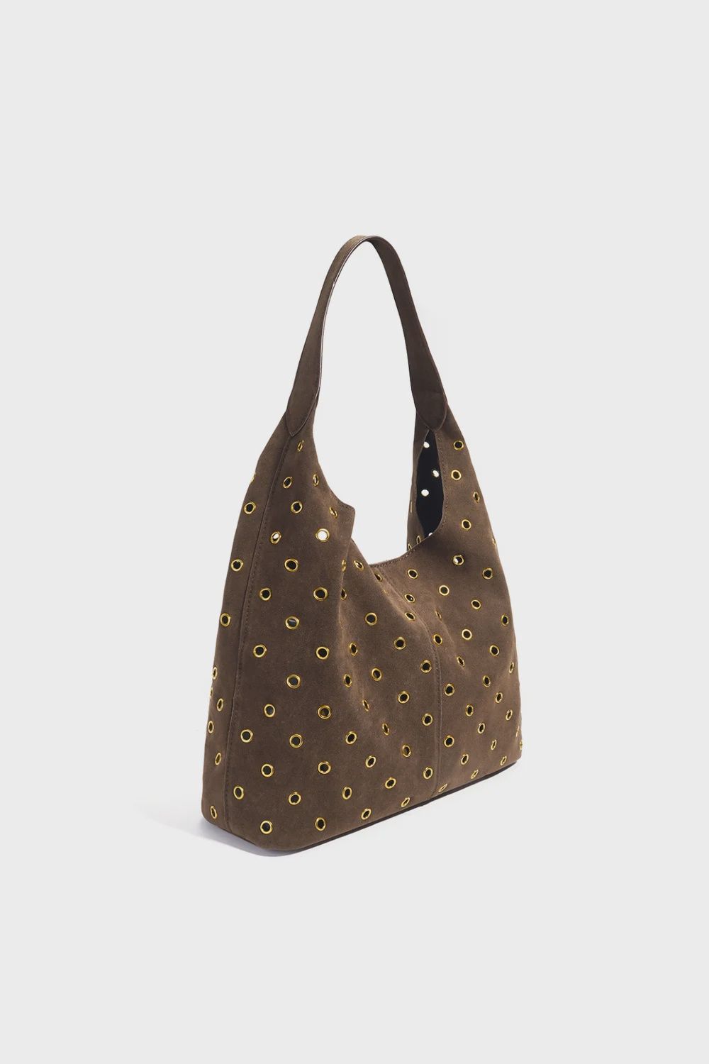 Schoudertas Gouden Studs - Bruin
