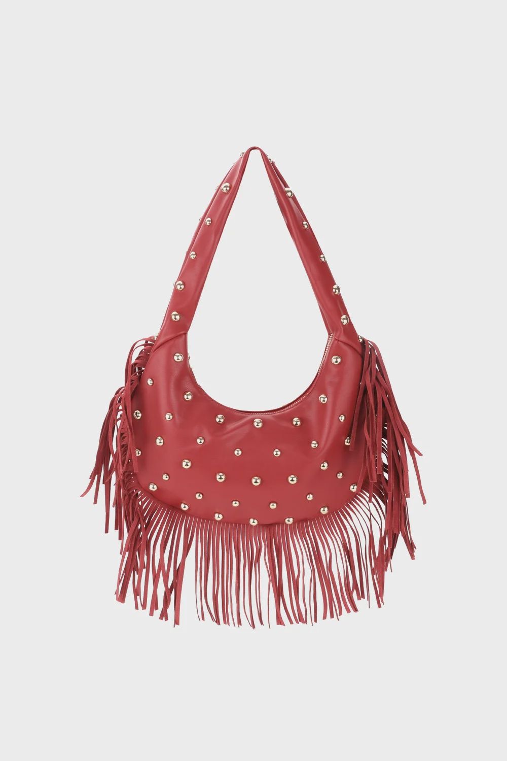 Studded Handbag - Red
