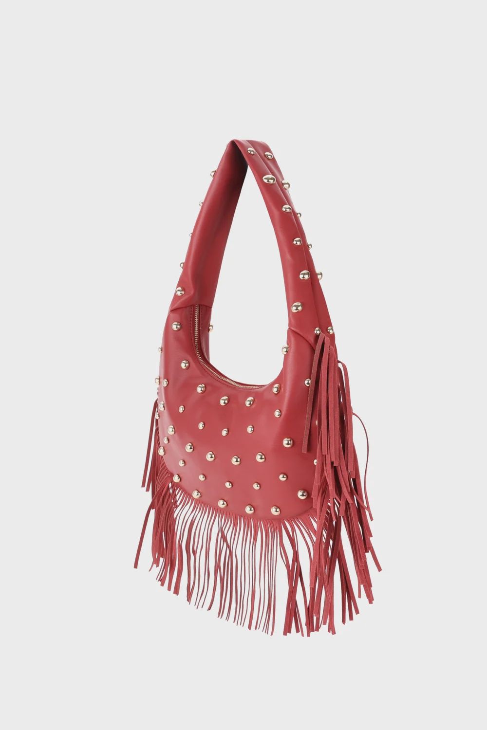 Studded Handbag - Red