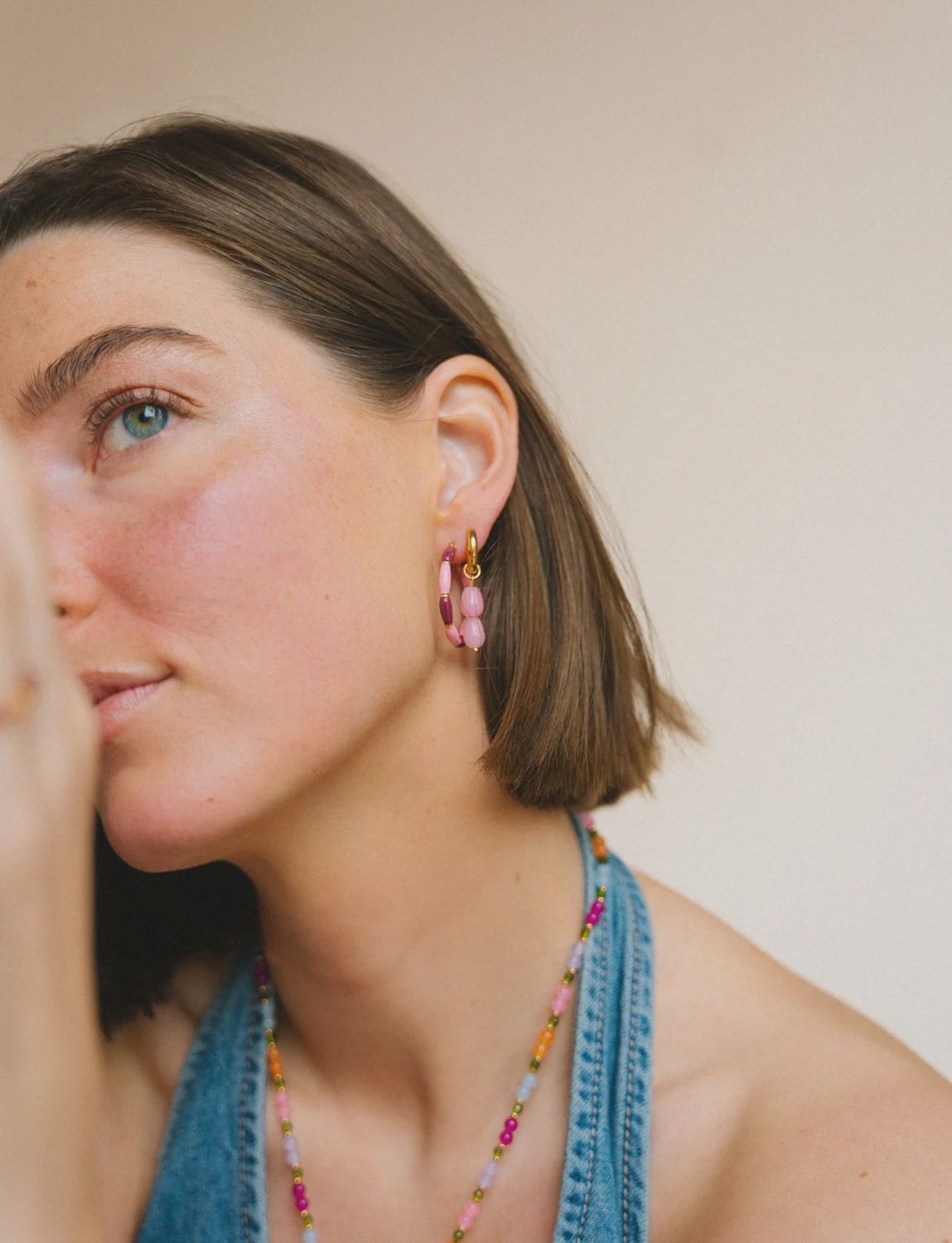 Burgundy Pink Oorbel