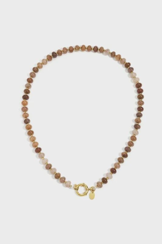 Beaded Necklace Champagne Brown