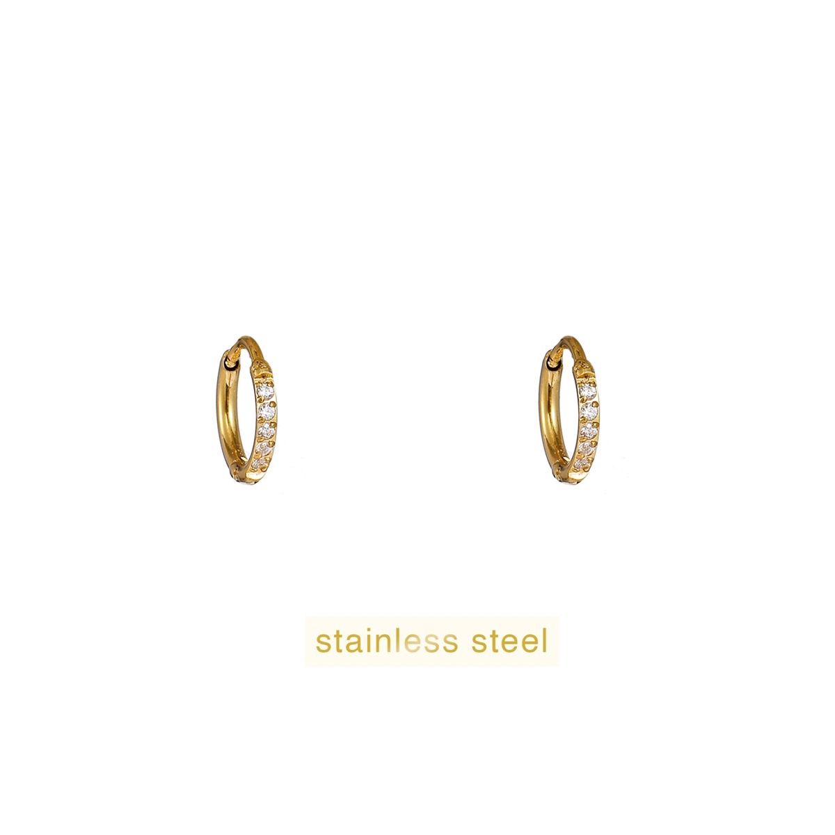 Small Sparkly Hoop 1.6mmx6mm - Gold